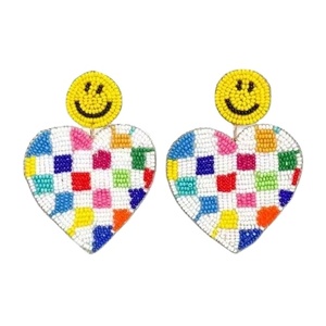 Boucles d'oreilles pendantes artisanales CRYSTAL CRAFT colorées avec perles pour femmes, personnalisables, longues franges en perles de rocaille - Product Image 1