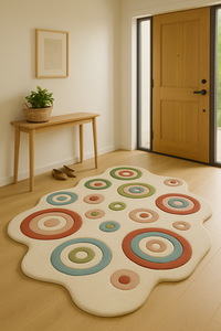 Colorful rings design Handmade Modern Area <b>Carpet</b> Custom Tufted Wool Irregular Shaped Home Decor for Living Room Picnic - Product Image 1
