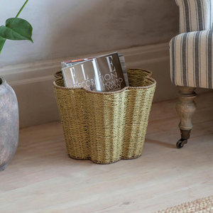 Woven <b>Storage</b> <b>Basket</b> Tall Handwoven Seagrass <b>Basket</b> Floor <b>Storage</b> Bin Home Organizer Living Room Decor - Product Image 1