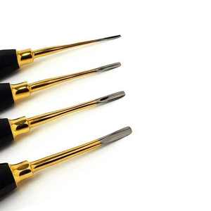 4 Pièces Instruments Dentaires Manuels Réutilisables Lux Elevator 2,3,4,5 mm Droits en Acier Inoxydable avec Poignée Noire Allemande - Product Image 4