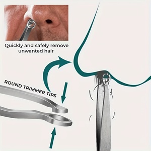 Pinzas Profesionales de Acero Inoxidable para Recortar el Vello de la Nariz, con Punta Redondeada Segura, Herramienta Manual para Eliminar el Vello de la Nariz para Hombres y Mujeres - Product Image 4