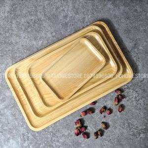 Plateaux de service rectangulaires en bois massif, design moderne, faits à la main, motif personnalisé, technique sur glaçure, vaisselle écologique - Product Image 2