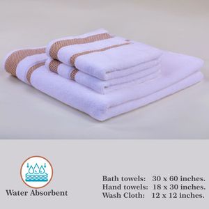 Serviette de bain en coton éponge de luxe de haute qualité, blanche, séchage rapide, très absorbante, matériau écologique - Product Image 2