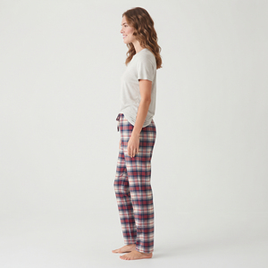 Pantalon en flanelle à jambes larges en coton pour femmes, ensemble de pyjama en flanelle décontracté pour l'hiver, toucher doux, longueur longue, taille oversize, vêtements de nuit pour femmes - Product Image 3