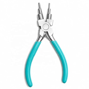 Pince à bijoux 6 en 1 pour la fabrication de anneaux de jonction, de boucles de fil et de créoles, avec fonction de pliage de fil et de pince à bec rond - Product Image 1