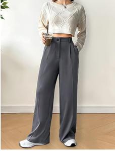 Pantalones de Traje de Cintura Alta para Mujer, Pantalones Anchos de Oficina, Ropa de Trabajo Formal Elegante, Pantalones Rectos Casuales de Negocios - Product Image 5