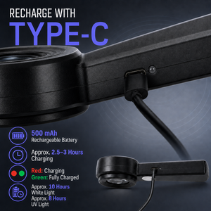 Lupa de Inspección Manual Multifunción 10X con Puerto de Carga USB-C para Verificación de Monedas y Piedras Preciosas - Product Image 6