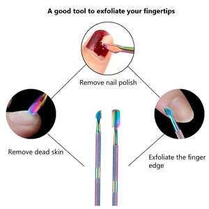 Empujador de Cutículas de Acero Inoxidable de Alta Calidad de 2 Puntas, Removedor de Piel Muerta, Herramienta de Limpieza para el Cuidado de Uñas, Pedicura y Manicura - Product Image 3