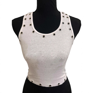 KAALS INDUSTRIES Top Corto de Tirantes Finos para Mujer, Estilo Hip Hop, Color Sólido, Tejido de Lona Transpirable, Cuello Redondo - Product Image 1