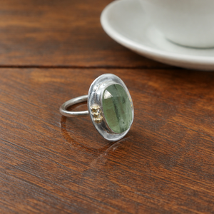 Green Kyanite Gemstone <b>Ring</b> 925 Silver <b>Brass</b> Ball Rose Gold Yellow Gold Plated Handmade Designer Jewelry for Christmas gift men - Product Image 6
