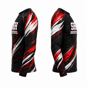 SHH Industries Custom <b>Men's</b> Long Sleeve MMA BJJ Rash Guard <b>Compression</b> <b>Shirt</b> Sublimated Grappling Training Gym Sportswear OEM - Product Image 4