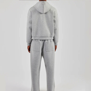 Survêtements pour hommes sur mesure de haute qualité, survêtements d'hiver surdimensionnés à fermeture éclair, survêtements écologiques à motif uni pour hommes avec fermeture éclair - Product Image 2