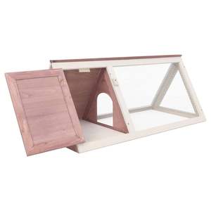 กรงกระต่ายทรงสามเหลี่ยมไม้สีน้ำตาล D0100HHY136 ที่อยู่อาศัยสัตว์ที่เป็นมิตรกับสิ่งแวดล้อม - Product Image 5