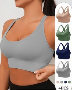 Top Deportivo Corto para Mujer, Sólido, Acanalado, Ligero, Resistente al Viento, Sin Costuras, Cuello Cuadrado, Soporte Alto (Ropa Deportiva para Gimnasio y Yoga) - Product Image 5
