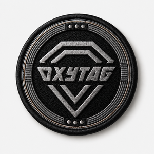 Patch brodé Oxytag rond noir en feutre non tissé, badge à coudre, patch décoratif en tissu, prix abordable, OEM personnalisé, vente en gros - Product Image 6
