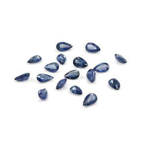 Zafiros azules naturales sin tratar, calibrados en forma de pera de 4x6 mm, piedra preciosa de zafiro azul facetada natural suelta para la fabricación de joyas. - Product Image 1