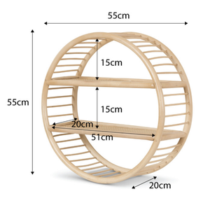 Handcrafted Rattan Round Wall Shelf Decorative Storage <b>Unit</b> for Luxury Hotel Spa and Restaurant Display Vietnam Factory - Product Image 4
