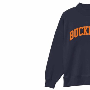 BUCKNELL Custom Made Cotton Crew <b>Neck</b> <b>Mock</b> <b>Neck</b> Sweatshirt Printing Applique Embroidery Vintage Fleece Pullover for Men Women - Product Image 3
