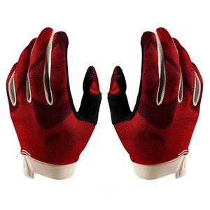 Gants de course rouges mi-doigts respirants en polyester et nylon avec impression par sublimation pour cyclisme en extérieur, unisexe, fermeture auto-agrippante - Product Image 1