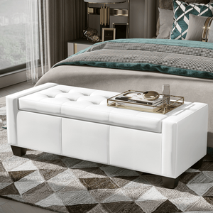 Panca Contenitore Moderna Contemporanea in Velluto e Legno con Dettagli in Pelle per Arredamento Casa, Cucina, Hotel, Ingresso, Camera da Letto - Product Image 1