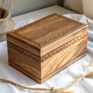 Boîte de rangement en bois moderne pour une décoration minimaliste, offrant un design épuré et une organisation pratique. - Product Image 1