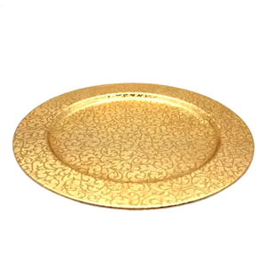 Durable quality Round <b>Metal</b> Charger Plate Vintage Style Solid Color Beaded <b>Edge</b> Design for Table Setting charger plate - Product Image 6