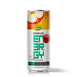 เครื่องดื่มกระป๋องรสแอปเปิ้ล มิสติก แอนเนอร์จี้ สปาร์คกลิ้ง 250 มล. บรรจุภัณฑ์ OEM แบรนด์ส่วนตัว พร้อมดื่ม แพ็ค 24 กระป๋อง - Product Image 1
