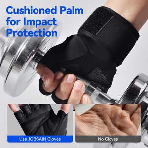 Guantes para Levantamiento de Pesas, Ejercicio, Cross Training, Fitness, Dominadas, Guantes Acolchados para Levantamiento de Pesas en Gimnasio con Soporte para Muñeca - Product Image 3