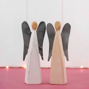 Centre de table en bois minimaliste en forme d'ange, figurine décorative élégante pour les arrangements de table modernes - Product Image 2