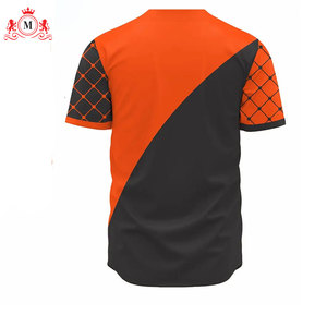 Ensemble uniforme de baseball pour homme, maillot orange et noir avec manches à motif diamant et pantalon assorti - Product Image 5