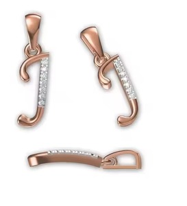 สร้อยคอประดับจี้รูปตัวอักษร J-Alphabet สีทอง14K ของขวัญสำหรับทุกเพศพร้อมเสน่ห์ที่สมบูรณ์แบบ - Product Image 1