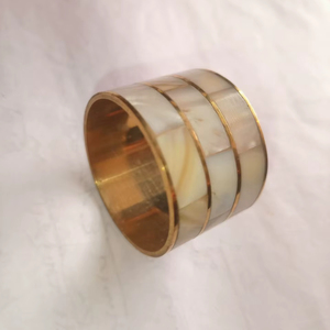 Mother of pearl in lay and brass napkin ring here <b>top</b> trendy design premium handcrafted <b>table</b> <b>decor</b> - Product Image 1