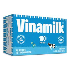 Vinamilk - 100% UHT ลดไขมันนมสด-ธรรมดา-คุณภาพสูง-ขายส่ง-180มล. X 48กล่องต่อกล่อง - Product Image 3