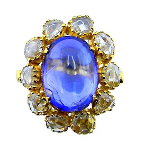 Bijoux en or 14 carats pour mariage, Tanzanite, diamant, pierres précieuses, bague de luxe pour femmes - Product Image 5