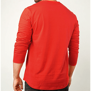 เสื้อเชิ้ตแขนยาวผู้ชายพร้อมโลโก้สั่งทำ เสื้อผ้าผู้ชายสีพื้น คอกลม ทรงปกติ เสื้อยืดผ้าเจอร์ซีย์คอตตอน 100% ขายส่ง - Product Image 4