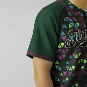 เสื้อซอฟต์บอลแบบกำหนดเองสำหรับผู้ชาย เสื้อเบสบอลสีดำ - Product Image 2