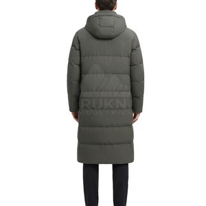 Best Choice Men Long <b>Bench</b> <b>Coat</b> Hooded Full Front Zipper Waterproof Lightweight Warm Padded Puffer Outdoor Wholesale Clothing - Product Image 2