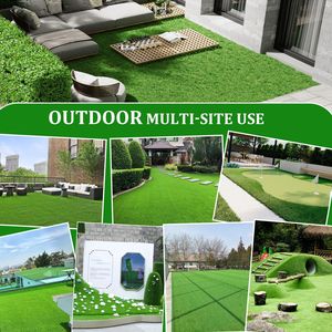 Tapis d'herbe artificielle d'extérieur 5FTx3FT pour patio, balcon, jardin, chiens et animaux domestiques, épais, réaliste, décoratif, antidérapant - Product Image 5