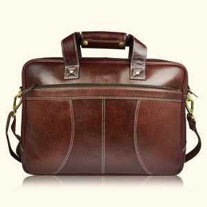 Maletín de Viaje Ligero de Cuero Genuino Negro de Lujo para Hombre, Bolsa de Mensajero para Negocios, Bolso de Mano Impermeable para Portátil al por Mayor - Product Image 1