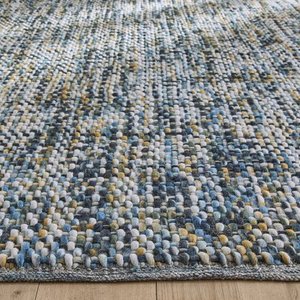 Chunky Handmade Wool/Cotton Loop Braided Rug | Scandinavian Striped Eco-Friendly Flat Pile Pet Friendly Thick Living Room - Product Image 6