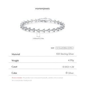 Bracelet Tennis Argenté avec Zircons Cubiques, Chaîne à Maillons et Fermoir, Bijou Cadeau pour Femme - Product Image 6