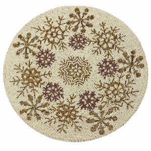 Nouvel arrivage Tapis de table perlé en verre pour arbre de Noël Assiette de présentation perlée Napperons pour décoration de table à manger - Product Image 4