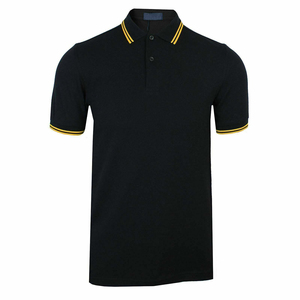 Camisa Casual de Manga Corta para Hombre, 100% Algodón Canvas, Secado Rápido, Corte Regular, Logotipo Bordado en la Parte Delantera, Cuello con Ribete Rojo - Product Image 1