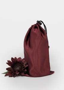 Sac à poussière en satin avec cordon de serrage, couleur bordeaux, pochette d'emballage réutilisable - Product Image 6
