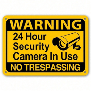CIFbuy Cartello di Sicurezza in Metallo Resistente alle Intemperie, Avviso di Videosorveglianza 24 Ore su 24 per Giardino e Prato, per TikTok e Servizio di Ritiro Temu - Product Image 2