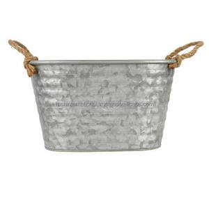 Jardinière et pots de fleurs vintage en métal galvanisé Seau de rangement pour jardinière de ferme Décor de maison et de jardin Jardinière intérieure/extérieure - Product Image 5