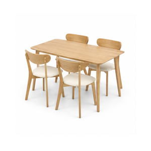 Ensemble de salle à manger ARTERRA Premium, style scandinave moderne, en teck, table rectangulaire avec chaises, pour projet hôtelier - Product Image 2