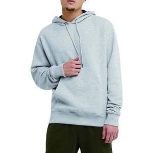เสื้อฮู้ดผู้ชายสีเทาอ่อน ทรงปกติ สีพื้น ผ้าฝ้าย 100% ผ้าเฟรนช์เทอร์รี่ถัก - Product Image 1