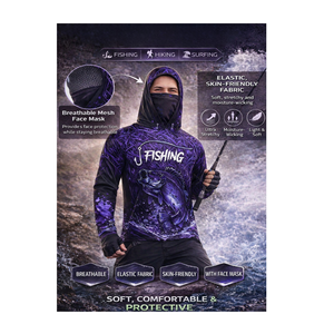 Wholesale Custom Fishing Hoodies UPF 50+ Sun Protection Long Sleeve Moisture Wicking Sublimation Fishing Apparel OEM ODM - Product Image 6