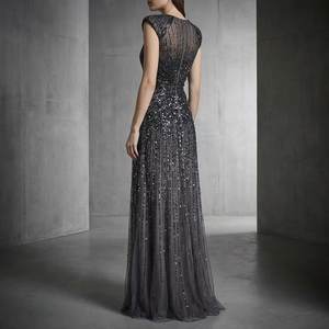 Vestido de Noche Largo con Lentejuelas Hecho a Mano, Vestido de Gala sin Mangas de Lujo, Proveedor Mayorista - Product Image 4